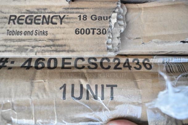 24 BRAND NEW SCRATCH AND DENT! Items Including SS-709-T Shortening Shuttle, 109APR1826L Regency 20 Pan Side Load Bun / Sheet Pan Rack - Unassembled, 460ECSC2436 Regency NSF Chrome Wire Security Cage - 24" x 36" x 61", 465B2472KE5 Steelton 24" x 72" NSF Black Epoxy 5-Shelf Kit with 72" Posts, 600WS1872HD Regency 16 Gauge Stainless Steel 18" x 72" Heavy-Duty Wall Shelf, 522ETSG2460 Steelton 24" x 60" 18 Gauge 430 Stainless Steel Work Table with Undershelf, 522ETSG24602 Steelton 24" x 60" 18 Gauge 430 Stainless Steel Work Table with Undershelf and 2" Rear Upturn, 600WS1884HD Regency 16 Gauge Stainless Steel 18" x 84" Heavy Duty Wall Shelf. 24 Times Your Bid! - Image 2 of 12