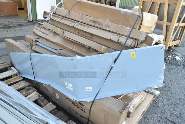 24 BRAND NEW SCRATCH AND DENT! Items Including SS-709-T Shortening Shuttle, 109APR1826L Regency 20 Pan Side Load Bun / Sheet Pan Rack - Unassembled, 460ECSC2436 Regency NSF Chrome Wire Security Cage - 24" x 36" x 61", 465B2472KE5 Steelton 24" x 72" NSF Black Epoxy 5-Shelf Kit with 72" Posts, 600WS1872HD Regency 16 Gauge Stainless Steel 18" x 72" Heavy-Duty Wall Shelf, 522ETSG2460 Steelton 24" x 60" 18 Gauge 430 Stainless Steel Work Table with Undershelf, 522ETSG24602 Steelton 24" x 60" 18 Gauge 430 Stainless Steel Work Table with Undershelf and 2" Rear Upturn, 600WS1884HD Regency 16 Gauge Stainless Steel 18" x 84" Heavy Duty Wall Shelf. 24 Times Your Bid! - Image 10 of 12