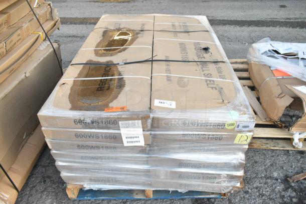 12 BRAND NEW SCRATCH AND DENT! Regency 600WS1860 18" x 60" 18 Gauge Stainless Steel Solid Wall Shelf. 12 Times Your Bid! - Image 2 of 5