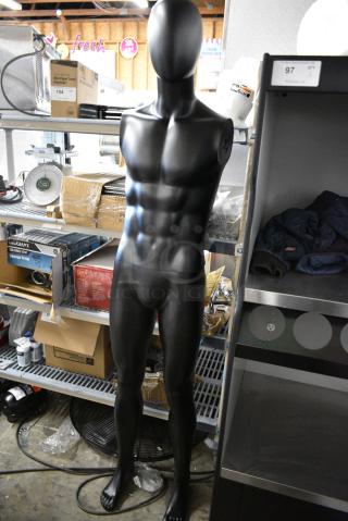 BRAND NEW SCRATCH AND DENT!  Black Poly Male Mannequin