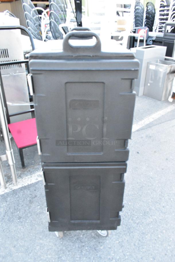 Carlisle Poly Black 2 Compartment Portable Catering Case on Commercial Casters. - Image 1 of 6