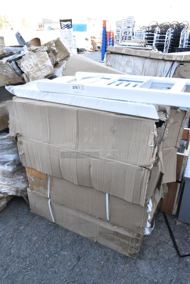 18 BRAND NEW SCRATCH AND DENT! 427FCRSLTWHT Lancaster Table & Seating White Resin Folding Chair with Slatted Seat. 18 Times Your Bid! - Image 2 of 6