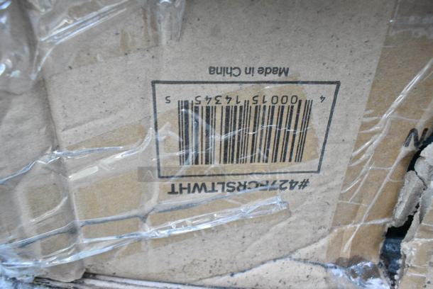 18 BRAND NEW SCRATCH AND DENT! 427FCRSLTWHT Lancaster Table & Seating White Resin Folding Chair with Slatted Seat. 18 Times Your Bid! - Image 6 of 6