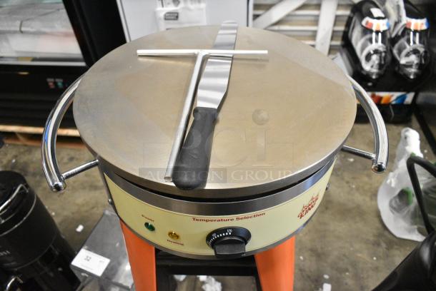 BRAND NEW SCRATCH AND DENT! 2024 Carnival King 382CMPT16A Stainless Steel 16" Round Portable Steel Crepe Maker. 120 Votls, 1 Phase. - Image 1 of 8