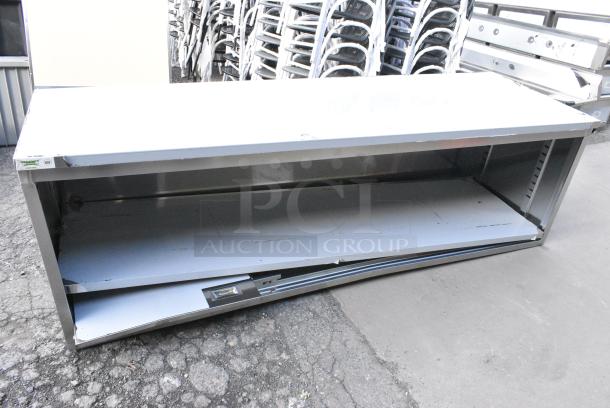 Regency 600EBT3096D 30" x 96" 16 Gauge Type 304 Stainless Steel Enclosed Base Table with Sliding Doors and Adjustable Midshelf - Image 2 of 6