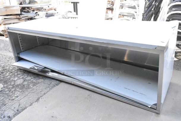 Regency 600EBT3096D 30" x 96" 16 Gauge Type 304 Stainless Steel Enclosed Base Table with Sliding Doors and Adjustable Midshelf - Image 4 of 6