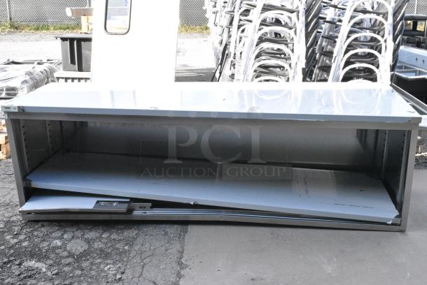 Regency 600EBT3096D 30" x 96" 16 Gauge Type 304 Stainless Steel Enclosed Base Table with Sliding Doors and Adjustable Midshelf - Image 5 of 6