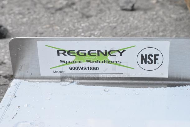 12 BRAND NEW SCRATCH AND DENT! Regency 600WS1860 18" x 60" 18 Gauge Stainless Steel Solid Wall Shelf. 12 Times Your Bid! - Image 5 of 5