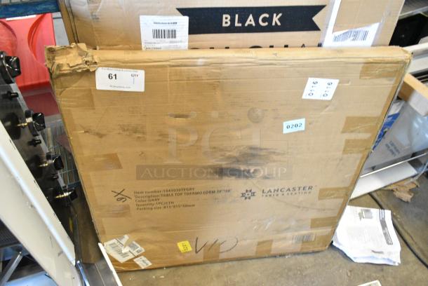 BRAND NEW SCRATCH AND DENT! Lancaster Table & Seating 1643030TFGRY 30" x 30" Square Thermo-Formed MDF Table Top with Gray Wood Finish - Image 4 of 5