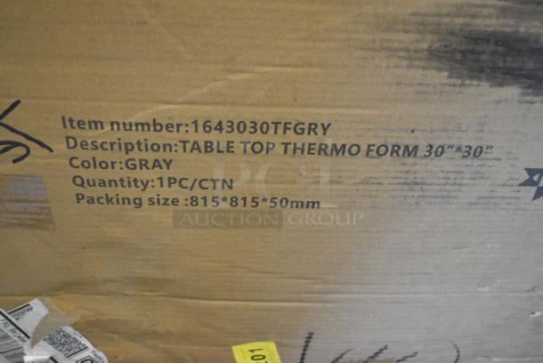 BRAND NEW SCRATCH AND DENT! Lancaster Table & Seating 1643030TFGRY 30" x 30" Square Thermo-Formed MDF Table Top with Gray Wood Finish - Image 5 of 5