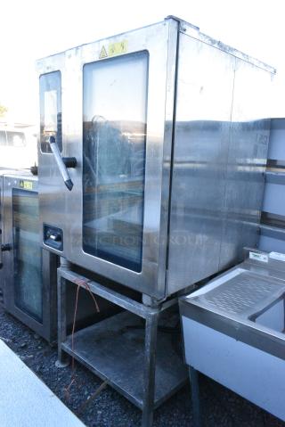 2018 Alto Shaam CTP10-10E Stainless Steel Commercial Electric Powered Combi Convection Oven on Stand. 208-240 Volts, 3 Phase .