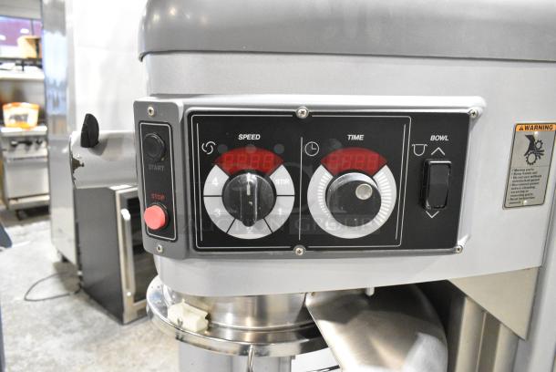 Hobart Legacy HL600 Metal Commercial Floor Style 60 Quart Planetary Dough Mixer w/ Stainless Steel Mixing Bowl, Bowl Guard, Dough Hook, Paddle and Whisk Attachments. 200-240 Volts, 1/3 Phase. - Image 2 of 7