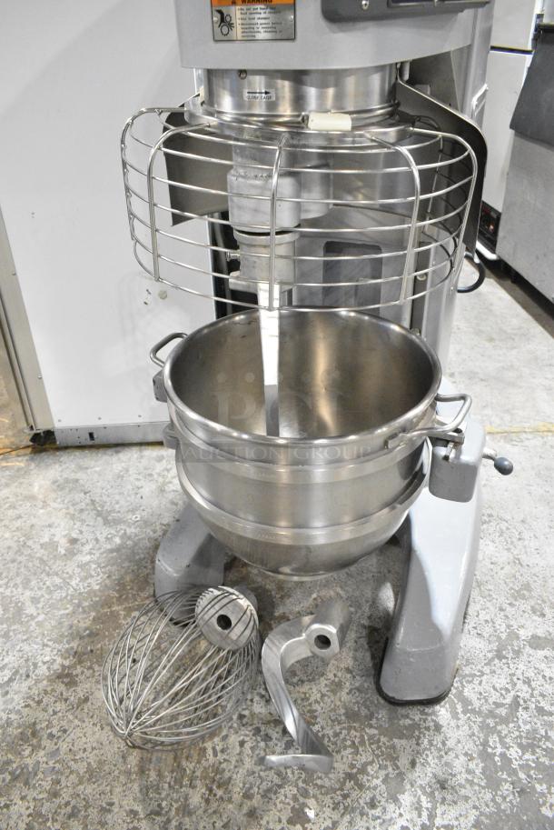 Hobart Legacy HL600 Metal Commercial Floor Style 60 Quart Planetary Dough Mixer w/ Stainless Steel Mixing Bowl, Bowl Guard, Dough Hook, Paddle and Whisk Attachments. 200-240 Volts, 1/3 Phase. - Image 5 of 7