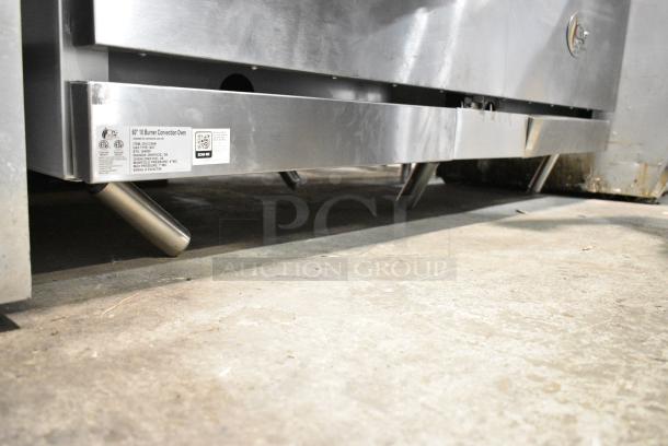 BRAND NEW SCRATCH AND DENT! 2024 Cooking Performance Group CPG 351CC60N Stainless Steel Commercial Floor Style Natural Gas Powered 10 Burner Range w/ 2 CONVECTION Ovens, Over Shelf and Back Splash. 364,000 BTU. - Image 5 of 10