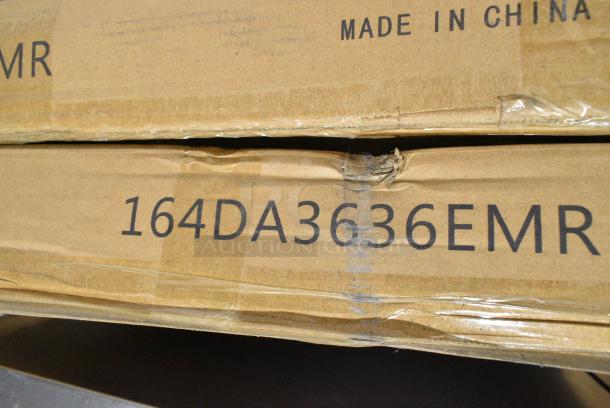 2 BRAND NEW SCRATCH AND DENT! Lancaster Table & Seating 164DA3636EMR  Alloy Series 36" x 36" Emerald Green Standard Height Outdoor Table. May Be Missing Pieces. 2 Times Your Bid! - Image 2 of 3