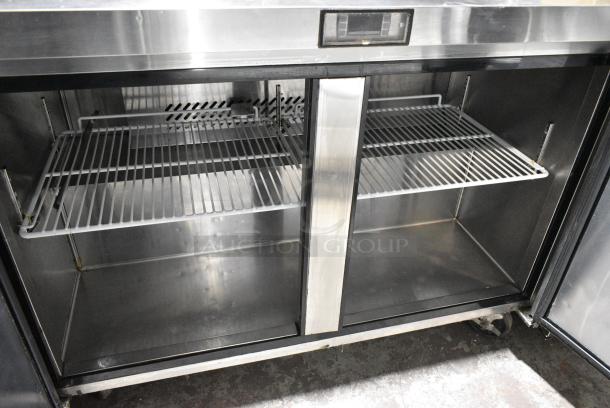 2018 Atosa MSF8302GR Stainless Steel Commercial Sandwich Salad Prep Table Bain Marie Mega Top w/ Over Shelves on Commercial Casters. 115 Volts, 1 Phase. Tested and Working! - Image 2 of 6