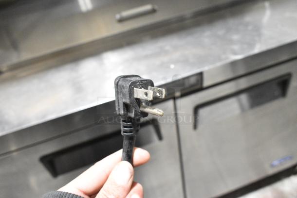 2018 Atosa MSF8302GR Stainless Steel Commercial Sandwich Salad Prep Table Bain Marie Mega Top w/ Over Shelves on Commercial Casters. 115 Volts, 1 Phase. Tested and Working! - Image 6 of 6