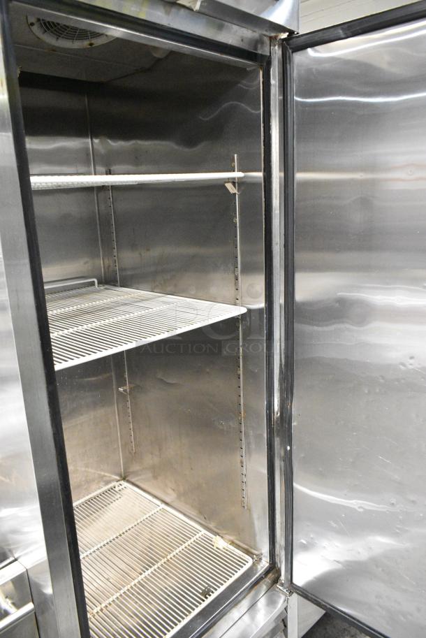 2017 Atosa MBF8505 Stainless Steel Commercial Single Door Reach In Cooler w/ Poly Coated Racks on Commercial Casters. 115 Volts, 1 Phase. Tested and Working! - Image 5 of 6