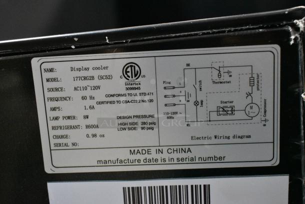 Galaxy 177CRG2B Metal Mini Cooler Merchandiser. 115 Volts, 1 Phase. Tested and Working! - Image 5 of 5