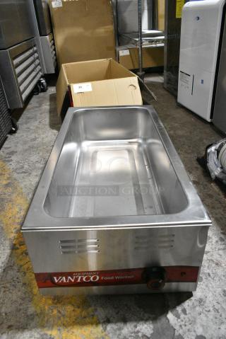 IN ORIGINAL BOX! Avantco 177W43 Stainless Steel Commercial Countertop Food Warmer. 120 Volts, 1 Phase.
