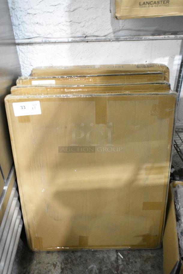 2 BRAND NEW SCRATCH AND DENT! Lancaster Table & Seating 164DA2424EMR Alloy Series 23 1/2" x 23 1/2" Emerald Green Standard Height Outdoor Table with 2 Cafe Chairs. 2 Times Your Bid! - Image 1 of 3