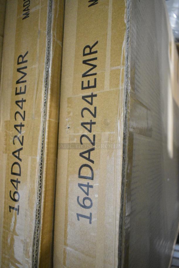 2 BRAND NEW SCRATCH AND DENT! Lancaster Table & Seating 164DA2424EMR Alloy Series 23 1/2" x 23 1/2" Emerald Green Standard Height Outdoor Table with 2 Cafe Chairs. 2 Times Your Bid! - Image 2 of 3