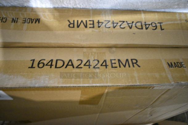 2 BRAND NEW SCRATCH AND DENT! Lancaster Table & Seating 164DA2424EMR Alloy Series 23 1/2" x 23 1/2" Emerald Green Standard Height Outdoor Table with 2 Cafe Chairs. 2 Times Your Bid! - Image 2 of 2
