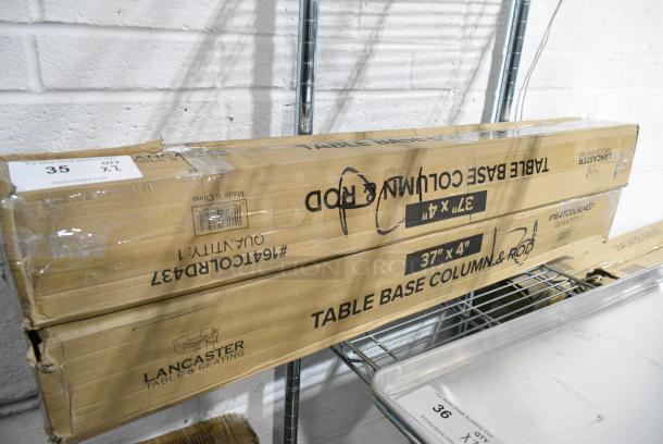 2 BRAND NEW SCRATCH AND DENT! Lancaster Table & Seating 164TCOLRD437 37 1/2" x 4" Bar Height Table Base Column and Rod. 2 Times Your Bid! - Image 1 of 2