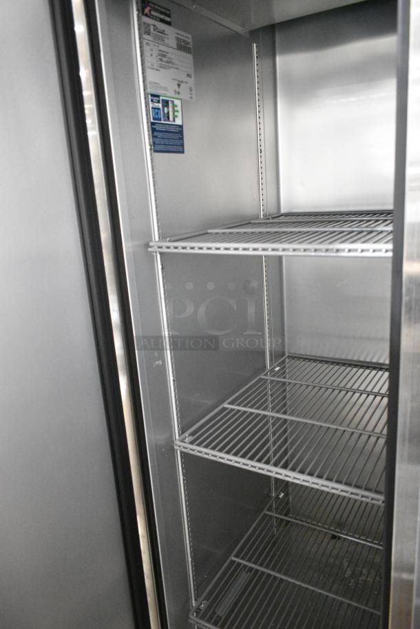 2022 True T-35-HC Stainless Steel Commercial 2 Door Reach In Cooler w/ Poly Coated Racks on Commercial Casters. 115 Volts, 1 Phase. Tested and Working! - Image 4 of 6