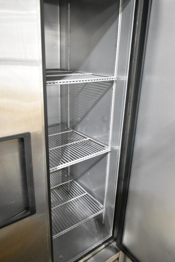 2022 True T-35-HC Stainless Steel Commercial 2 Door Reach In Cooler w/ Poly Coated Racks on Commercial Casters. 115 Volts, 1 Phase. Tested and Working! - Image 5 of 6