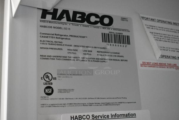 2019 Habco SE18 Metal Commercial Single Door Reach In Cooler Merchandiser w/ Poly Coated Racks. 115 Volts, 1 Phase. Tested and Working! - Image 4 of 4