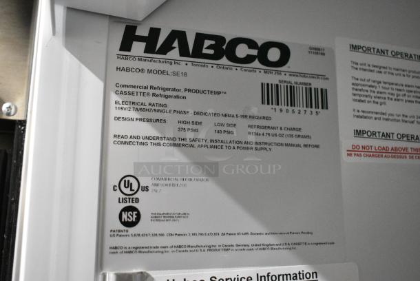 2019 Habco SE18 Metal Commercial Single Door Reach In Cooler Merchandiser w/ Poly Coated Racks. 115 Volts, 1 Phase. Tested and Working! - Image 4 of 4