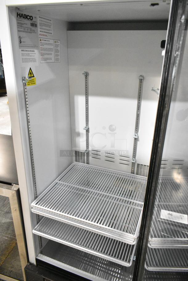 Habco SE12HC Metal Commercial Single Door Reach In Cooler Merchandiser w/ Poly Coated Racks. See Pictures for Broken Glass. 115 Volts, 1 Phase. Tested and Working! - Image 3 of 4