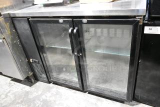 Perlick 178UBB2448G Stainless Steel Commercial 2 Door Back Bar Cooler Merchandiser. 115 Volts, 1 Phase. Cannot Test Due To Cut Power Cord