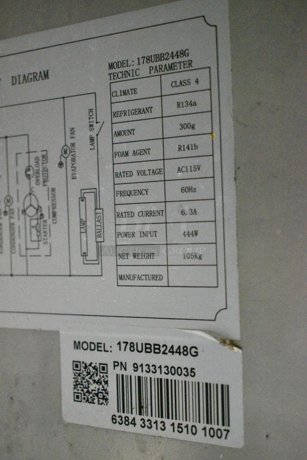 Perlick 178UBB2448G Stainless Steel Commercial 2 Door Back Bar Cooler Merchandiser. 115 Volts, 1 Phase. Cannot Test Due To Cut Power Cord - Image 5 of 5