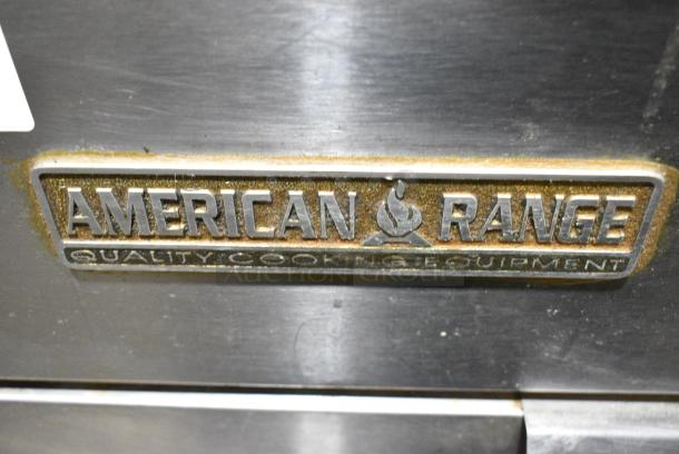 American Range AF-35/50 Stainless Steel Commercial Floor Style Natural Gas Powered Deep Fat Fryer w/ 2 Metal Fry Baskets and 2 Side Splash Guards on Commercial Casters. 40,000 BTU. - Image 2 of 6