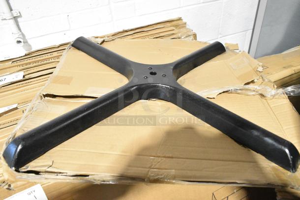 2 BRAND NEW SCRATCH AND DENT! Lancaster Table & Seating 164TB3030  30" x 30" Cross Cast Iron Table Base Plate. 2 Times Your Bid! - Image 1 of 3