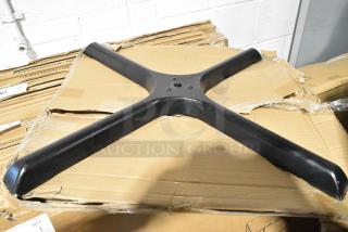 2 BRAND NEW SCRATCH AND DENT! Lancaster Table & Seating 164TB3030  30" x 30" Cross Cast Iron Table Base Plate. 2 Times Your Bid!