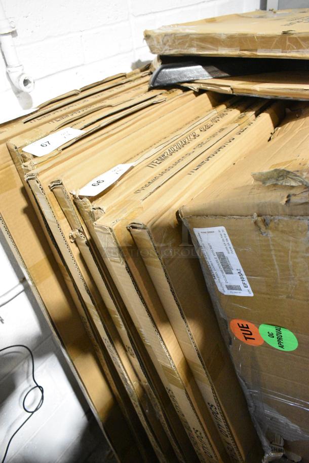 4 BRAND NEW SCRATCH AND DENT! Lancaster Table & Seating 3493048TCB 30" x 48" Reversible Walnut / Oak Standard Height Dining Set with Natural Chair and Wood Seat. 4 Times Your Bid! - Image 1 of 2