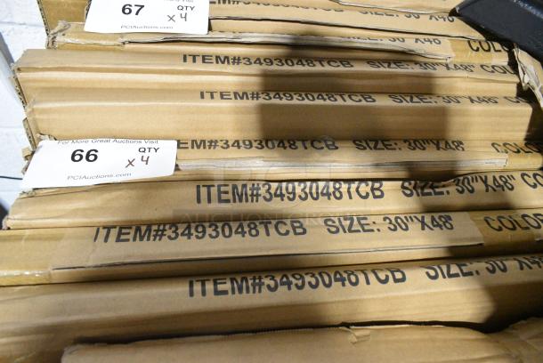 4 BRAND NEW SCRATCH AND DENT! Lancaster Table & Seating 3493048TCB 30" x 48" Reversible Walnut / Oak Standard Height Dining Set with Natural Chair and Wood Seat. 4 Times Your Bid! - Image 2 of 2