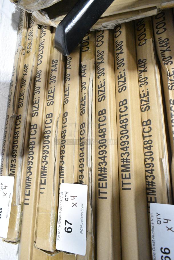 4 BRAND NEW SCRATCH AND DENT! Lancaster Table & Seating 3493048TCB 30" x 48" Reversible Walnut / Oak Standard Height Dining Set with Natural Chair and Wood Seat. 4 Times Your Bid! - Image 2 of 2