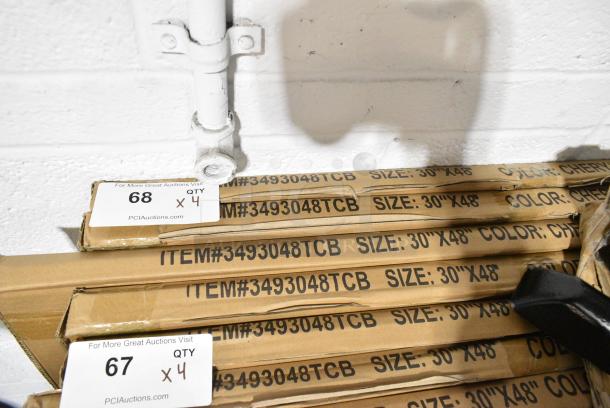 4 BRAND NEW SCRATCH AND DENT! Lancaster Table & Seating 3493048TCB 30" x 48" Reversible Walnut / Oak Standard Height Dining Set with Natural Chair and Wood Seat. 4 Times Your Bid! - Image 2 of 2