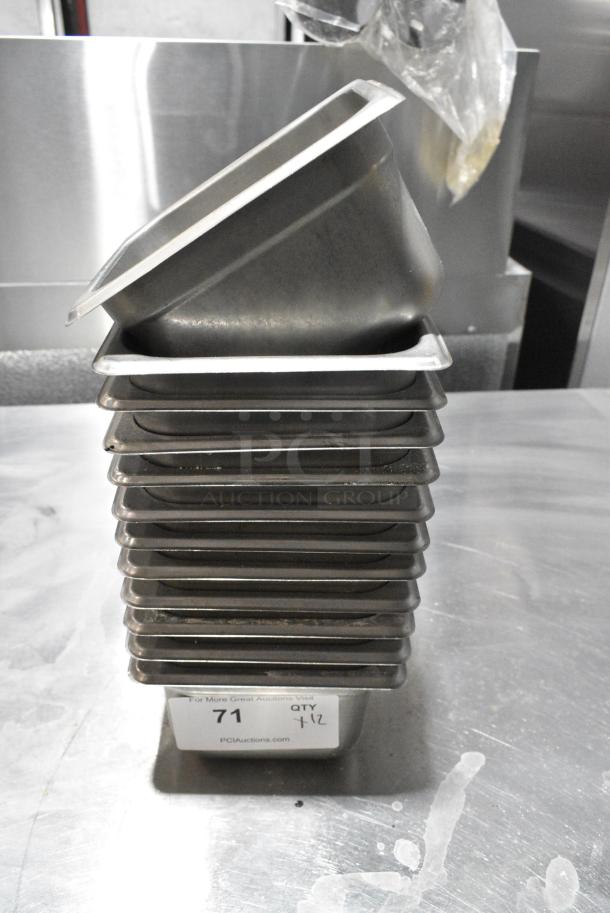 12 Stainless Steel 1/6 Size Drop In Bins. 1/6x4. 12 Times Your Bid! - Image 1 of 4