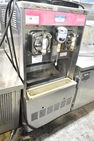 Taylor 342D-27 Stainless Steel Commercial Floor Style 2 Flavor Frozen Beverage Machine w/ Drink Mixer on Commercial Casters. 208-230 Volts, 1 Phase. - Item #1154114