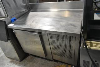 Stainless Steel Commercial Single Door Work Top Cooler. Tested and Powers On But Does Not Get Cold