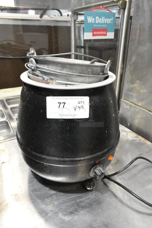 Glenray 1010796 Metal Commercial Countertop Soup Kettle Food Warmer w/ 3 Metal Beer Buckets. 120 Volts, 1 Phase. Tested and Working! - Image 1 of 8