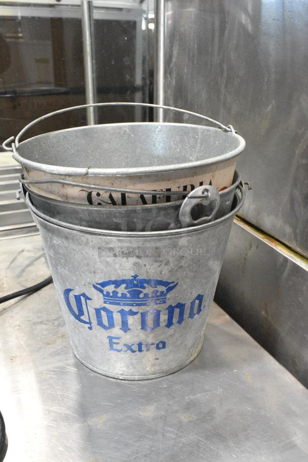 Glenray 1010796 Metal Commercial Countertop Soup Kettle Food Warmer w/ 3 Metal Beer Buckets. 120 Volts, 1 Phase. Tested and Working! - Image 2 of 8