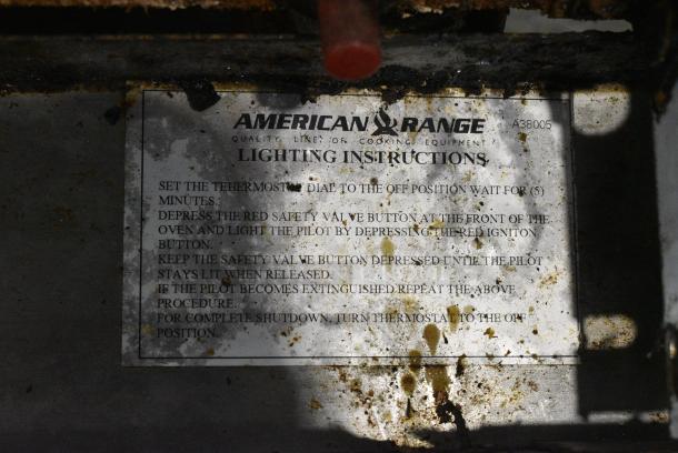 American Range Stainless Steel Commercial Natural Gas Powered 4 Burner Range w/ Oven, Over Shelf and Back Splash on Commercial Casters. - Image 9 of 13