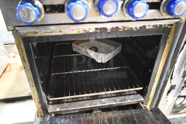 Imperial IR-4 Stainless Steel Commercial Natural Gas Powered 4 Burner Range w/ Oven and Back Splash. - Image 4 of 6