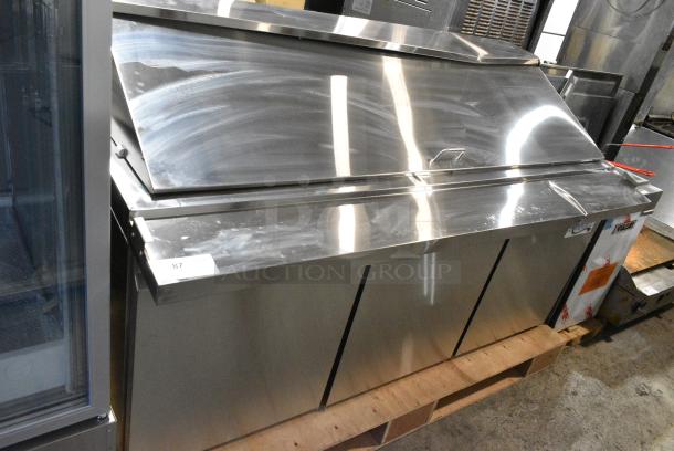 BRAND NEW! 2024 Avantco 178SSPT71MHC Stainless Steel Commercial Sandwich Salad Prep Table Bain Marie Mega Top. 115 Volts, 1 Phase. Tested and Working! - Image 1 of 7